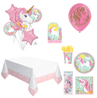 Partydeko Set groß Magical Unicorn für 8 Kinder