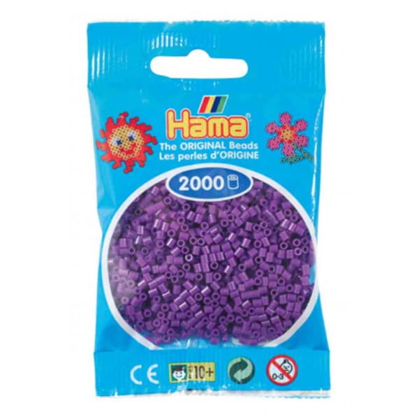 Hama Beutel mit 2000 Mini-Bügelperlen lila