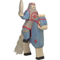 HOLZTIGER Blauer Ritter aus Holz - reitend (ohne Pferd)