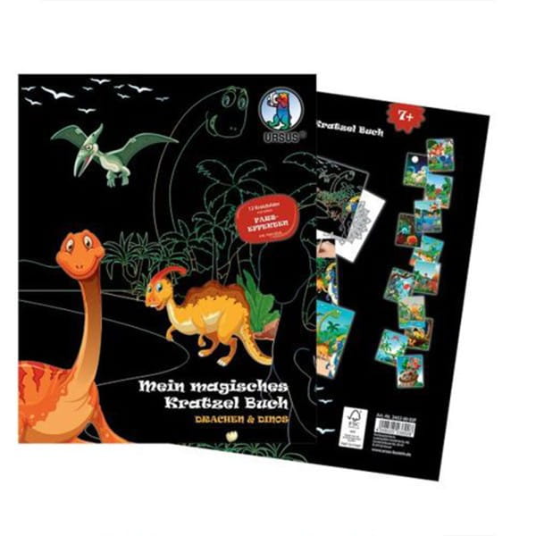 URSUS Mein magisches Kratzel Buch Drachen und Dinos