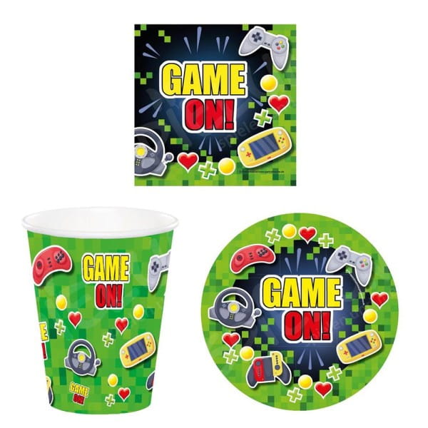 Partydeko Set klein Gaming Party für 8 Kinder