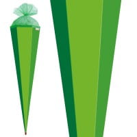 Roth XXL-Basteltüte grün, 100 cm, eckig, Rot(h)-Spitze, Tüllverschluss