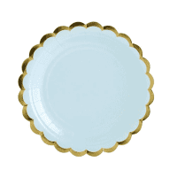 Teller pastell hellblau, Folienbeschichtet, 17,8 cm