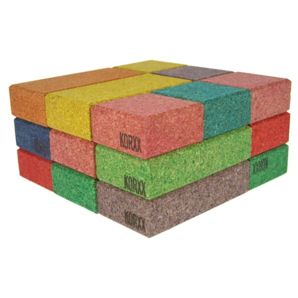 Korxx rechteckige und quadratische Bauklötze in verschiedenen Farben 19 Stk.