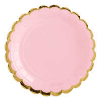 Teller pastell rosa, Folienbeschichtet, 17,8 cm