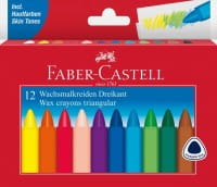 Faber-Castell Wachsmalkreide Dreikant, 12er Kartonetui