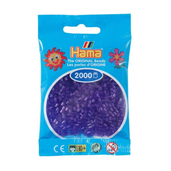 Hama Beutel mit 2000 Mini-Bügelperlen transparent lila