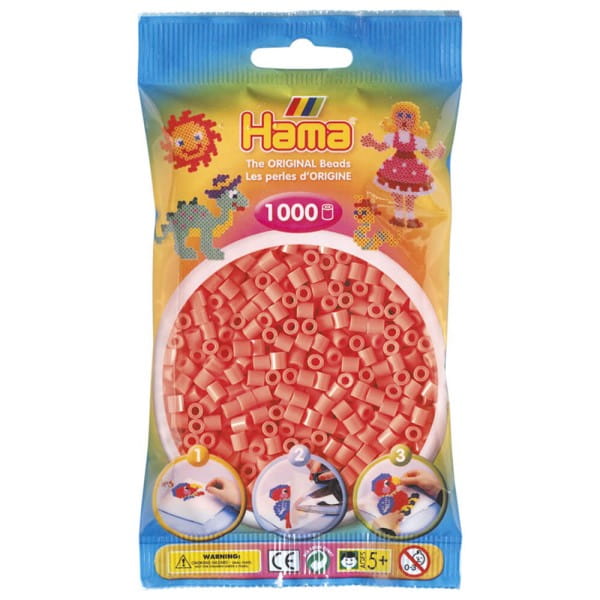 Hama Beutel mit 1000 Bügelperlen pastell-rot