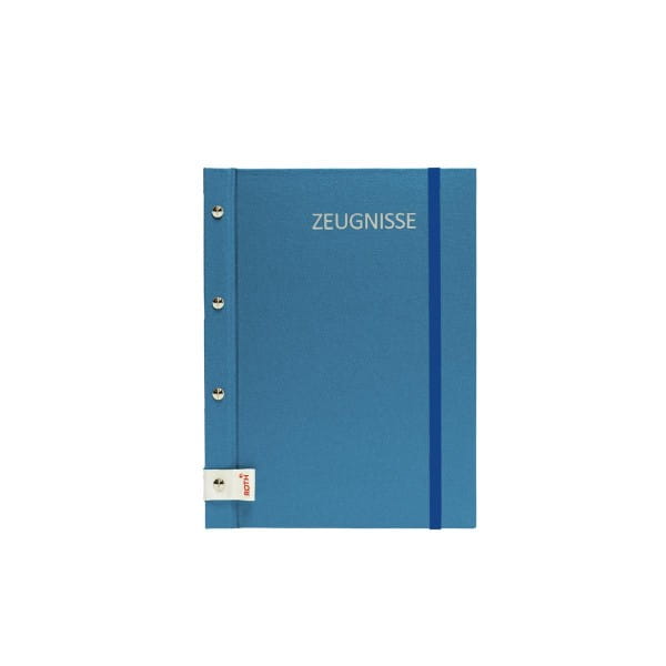 Roth Zeugnismappe Blue A4, Metallic-Buchleineneinband