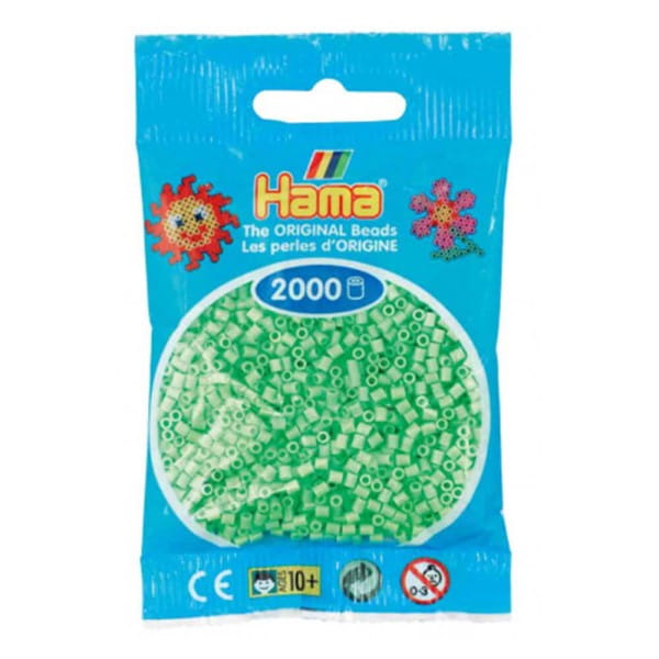 Hama Beutel mit 2000 Mini-Bügelperlen pastell grün