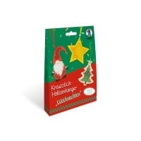 URSUS Kreuzstich-Holzanhänger Weihnachten, 3 Stk.