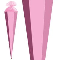 Roth XXL-Basteltüte rosa, 100 cm, eckig, Rot(h)-Spitze, Tüllverschluss