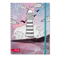 Roth Schülerkalender Lighthouse 15,7x21,2cm, Wire-O-Bindung, Ausmalseiten, Klebenotizen