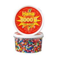 Hama Dose mit 3000 Midi-Bügelperlen Vollton Mix 00 - 10 Farben