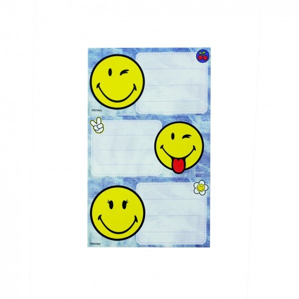 Roth Buchetiketten Smiley 7,5x4,5cm, 5 x 3 Etiketten