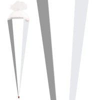 Roth XXL-Basteltüte, weiß, 100cm, eckig, Rot(h)-Spitze, Tüllverschluss