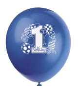 Luftballons 1. Geburtstag, blau/gelb