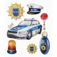 Roth XXL 3D-Sticker Polizei 30x30cm, 8 Teile