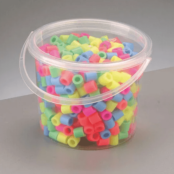 Nabbi® Jumbo Beads Bügelperlen im Eimer, Ø 10mm, 550 Stk., Pastell Mix