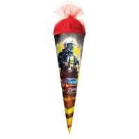 Roth Motiv-Schultüten Feuerwehrmann, 35cm, rund, Tüllverschluss