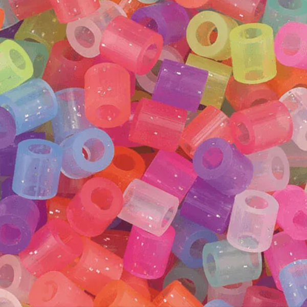 Nabbi® Bügelperlen im Eimer, Ø 5mm, 5.000 Stk., Glitter Mix