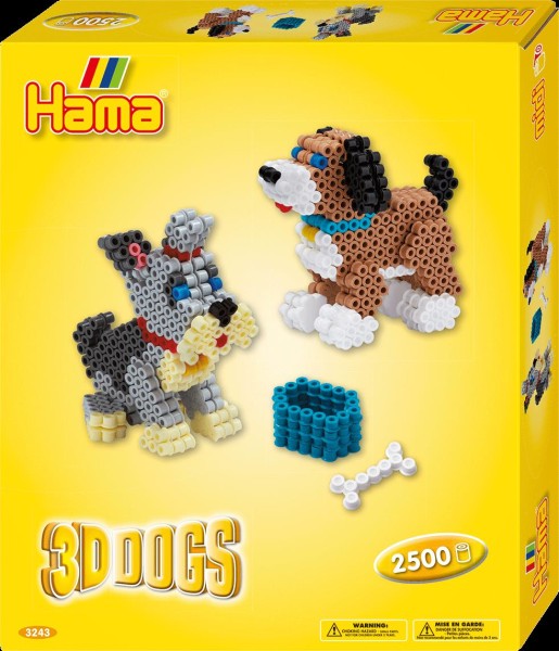 Hama Geschenkpackung 3D Hunde Midi-Bügelperlen