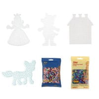 Hama Set Haus, Schwein, Prinzessin & Fuchs mit 4.000 Midi-Bügelperlen und Stiftplatten