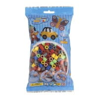Hama Beutel mit 500 Maxi-Bügelperlen Vollton Mix 69 - 7 Farben
