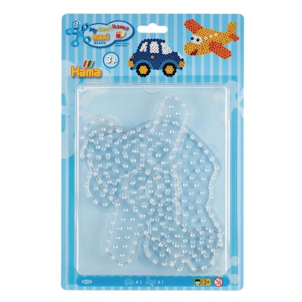 Hama Blister mit 2 Maxi-Stiftplatten, Auto &amp; Flugzeug