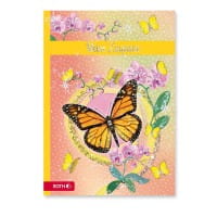 Roth Zeugnismappe Schmetterling A4, wattiertes Cover, Glitter