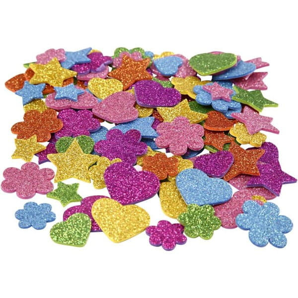 Moosgummipunkte, glitzernd, selbstklebend