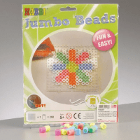 Nabbi®Jumbo Beads -Bügelperlen mit Stiftplatte, Ø 10mm 260 Stk.,Pastell Mix