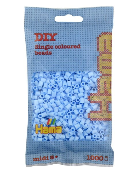 Hama Beutel mit 1000 Midi-Bügelperlen pastell