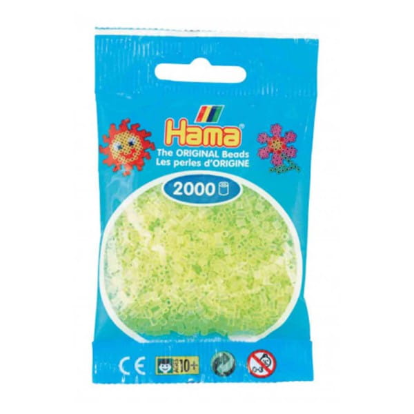 Hama Beutel mit 2000 Mini-Bügelperlen neongelb